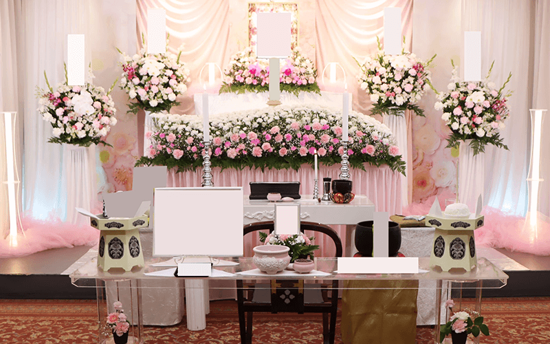 花のOne Day家族葬の花祭壇例